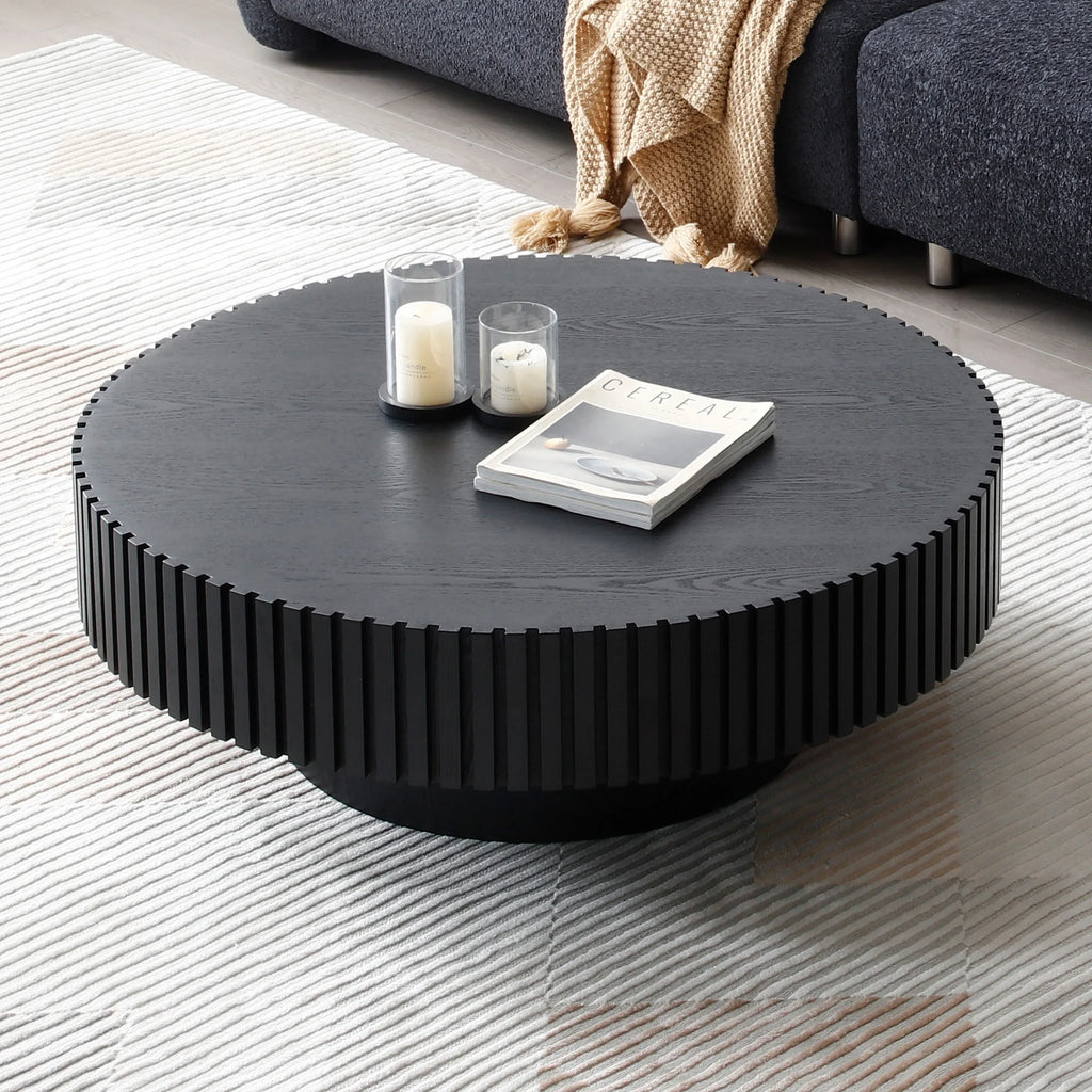 Black MDF Drum Coffee Table D182221