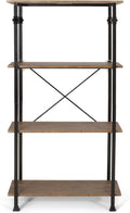 4-Layer Bookcase, Brown + Dark Bronze S316062