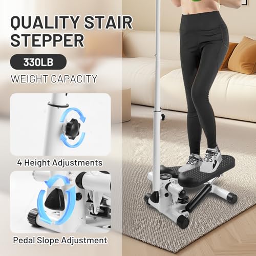 Adjustable Height Stair Stepper with Resistance Bands and LCD Monitor H900605