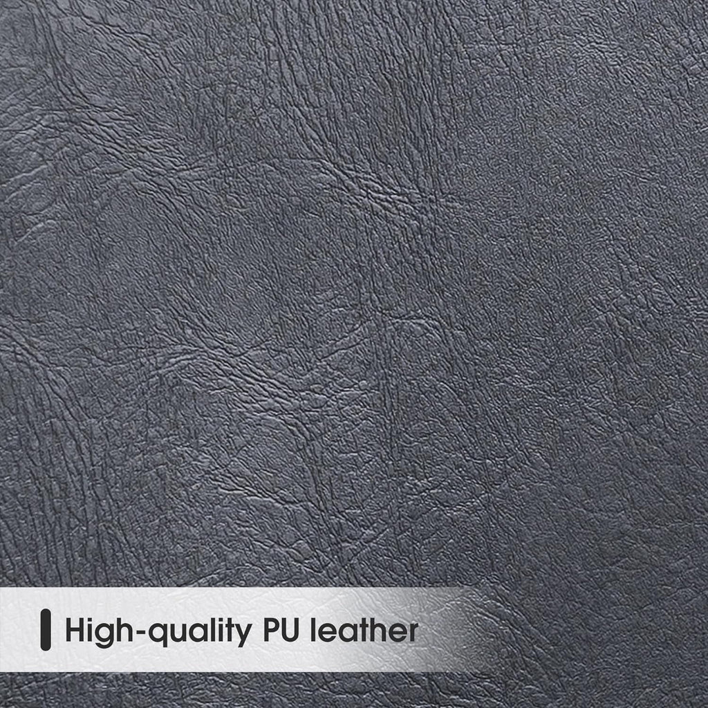 Black Leather Upholstered Bench with Backrest O157