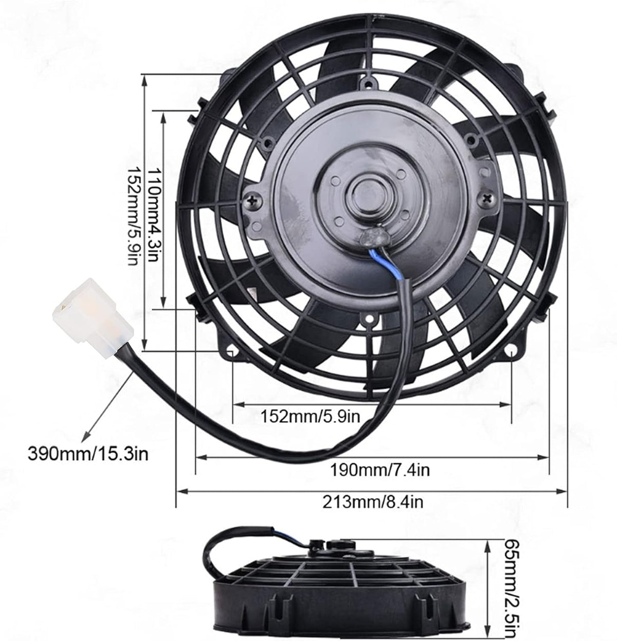 8in Slim Electric Cooling Fan Radiator 24V 80W 600CFM Pack of 2 F183