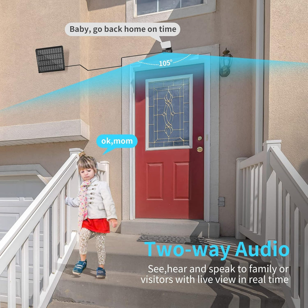 Wireless Solar Battery Powered Outdoor Security Camera with 2-Way Audio and IP66 Waterproof C9659