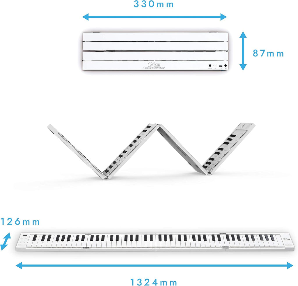 White Portable 88 Key Digital Piano Keyboard with Rechargeable Battery D14104