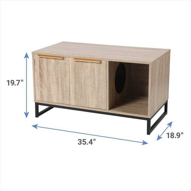 Two Door Bench Cat Litter Box Cover V961