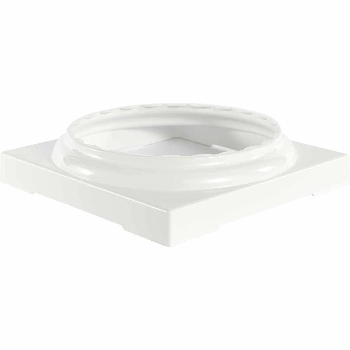 Standard Capital & Base for 8x22 Endura-Aluminum Fluted Round Columns, Textured White Finish F761