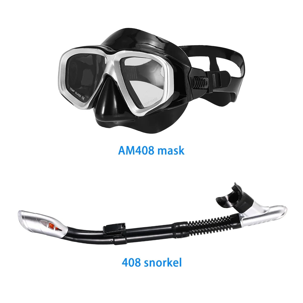 Freediving Snorkel Set with Goggles C98227