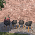4-Piece Chair Set with Teak Finish Legs J61141