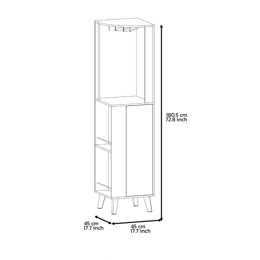 Dark Brown Corner Bar Cabinet P69167