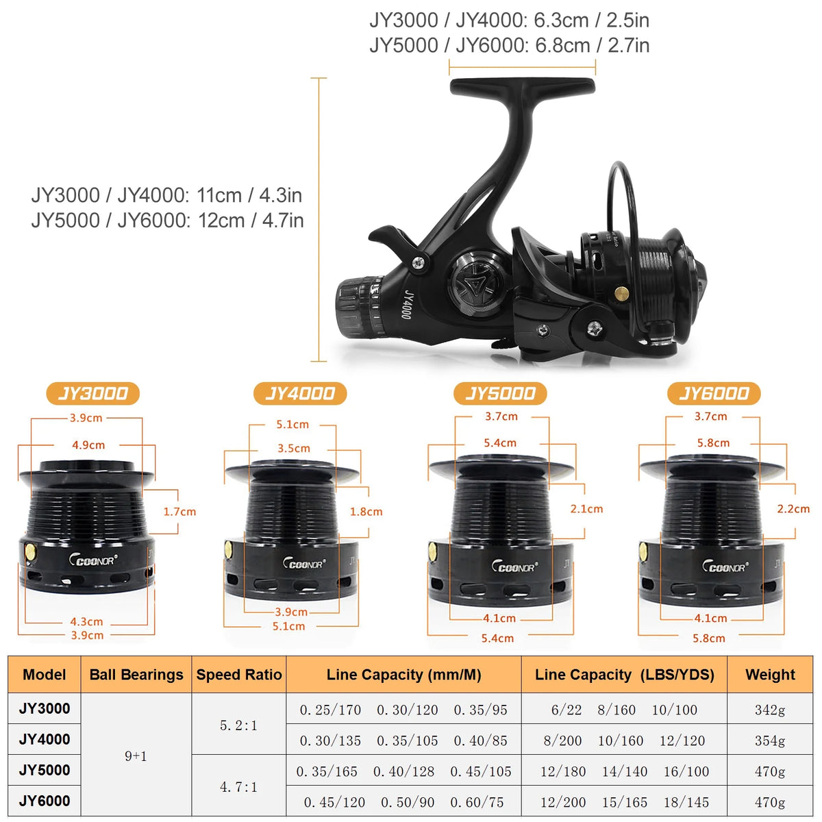 Fishing Reel Dual Brake System High Speed Spinning Interchangeable Handle H86457