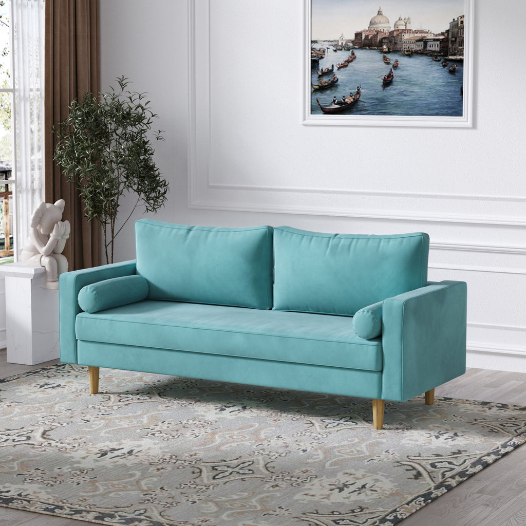 Modern Green Velvet Double Seat Sofa Y812