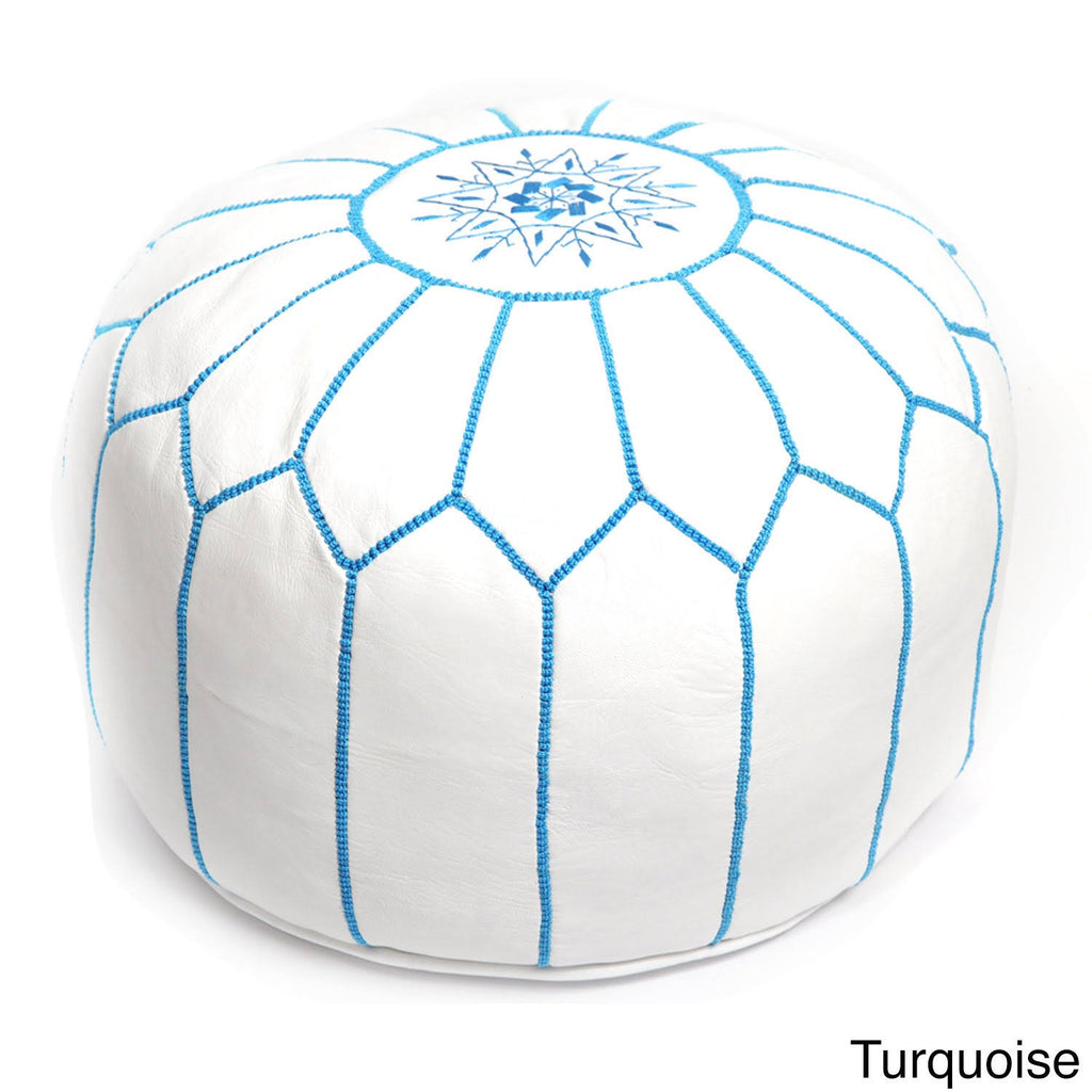 White Leather Ottoman K467