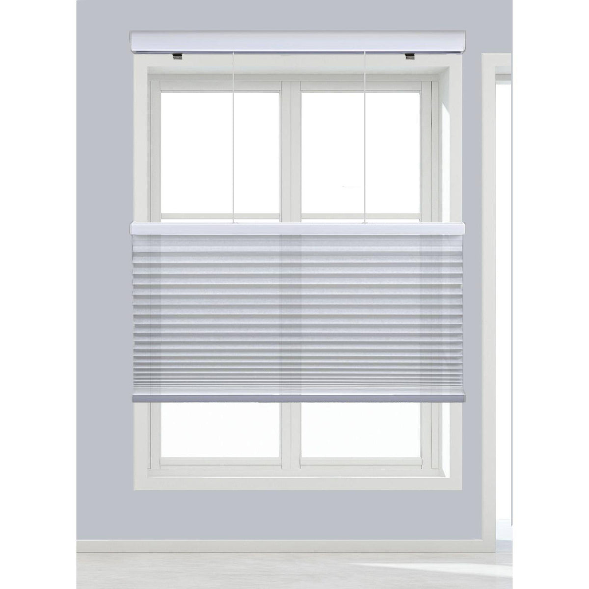 Cordless Top Down Bottom Up Light Filtering Cellular Shade 48 1/2 W x 48 H, White Q52153