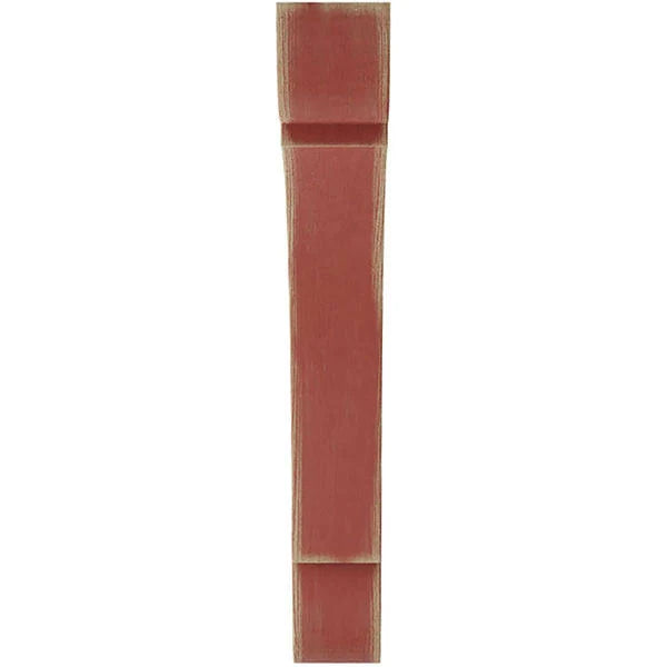 Extra Large Vintage Wood Decor Bracket, Salvage Red L1933