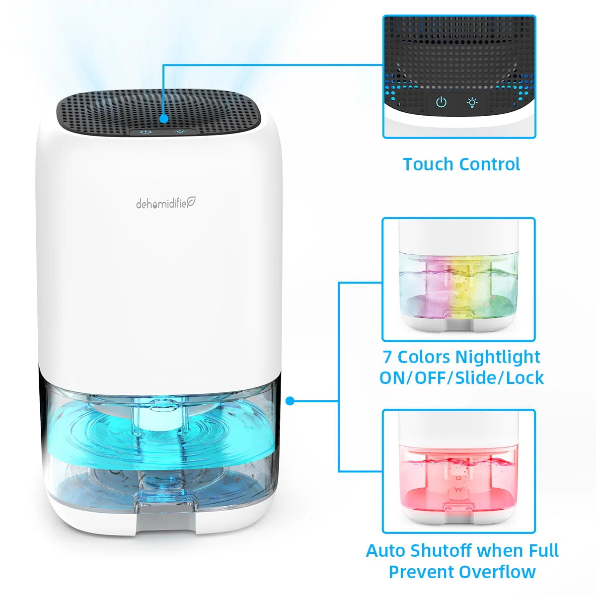 Portable Ultra Quiet Dehumidifier 1000ML U6063