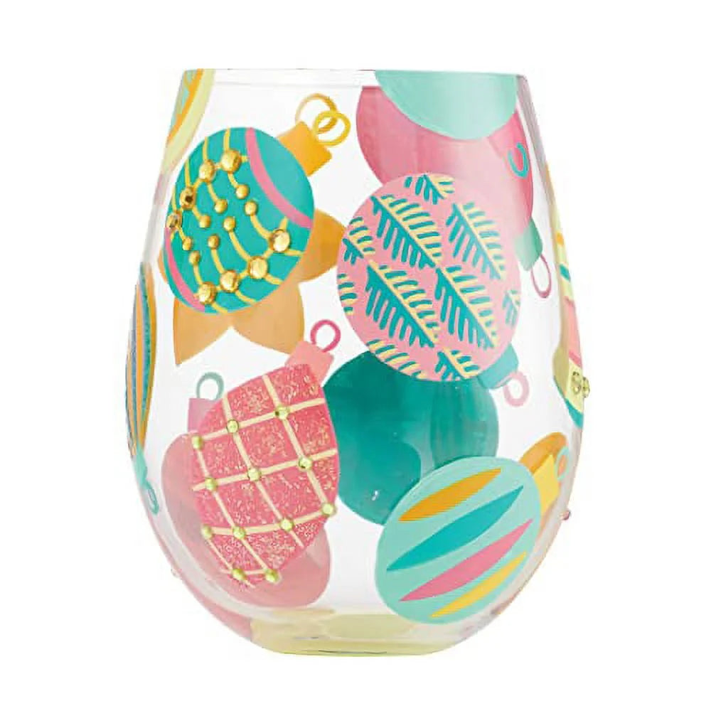 Hand Painted Stemless Wine Glass X537470