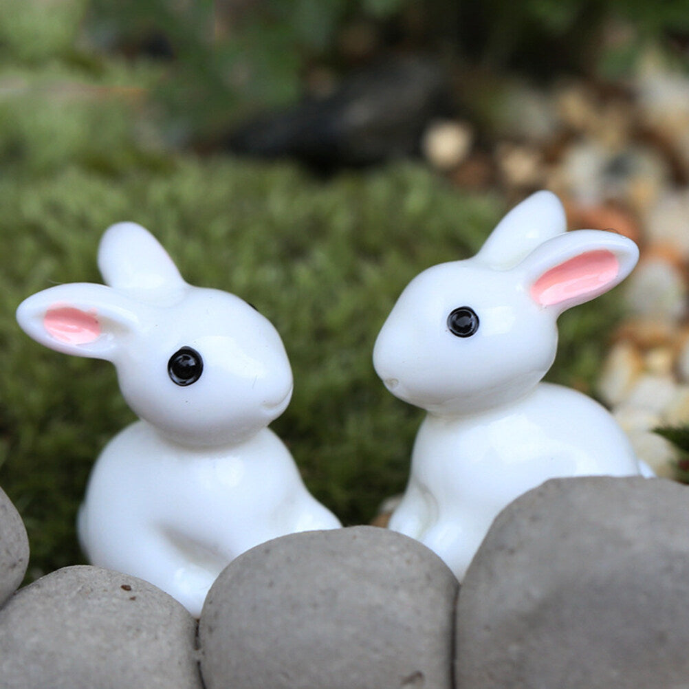 10 Pcs Rabbit Resin Miniature Statue W7589