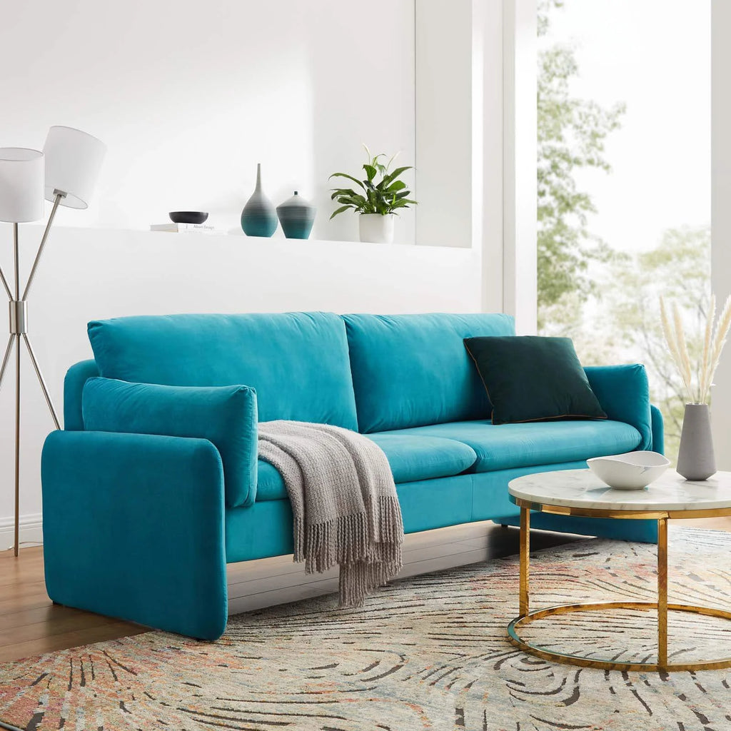 Blue Performance Velvet Sofa A890352