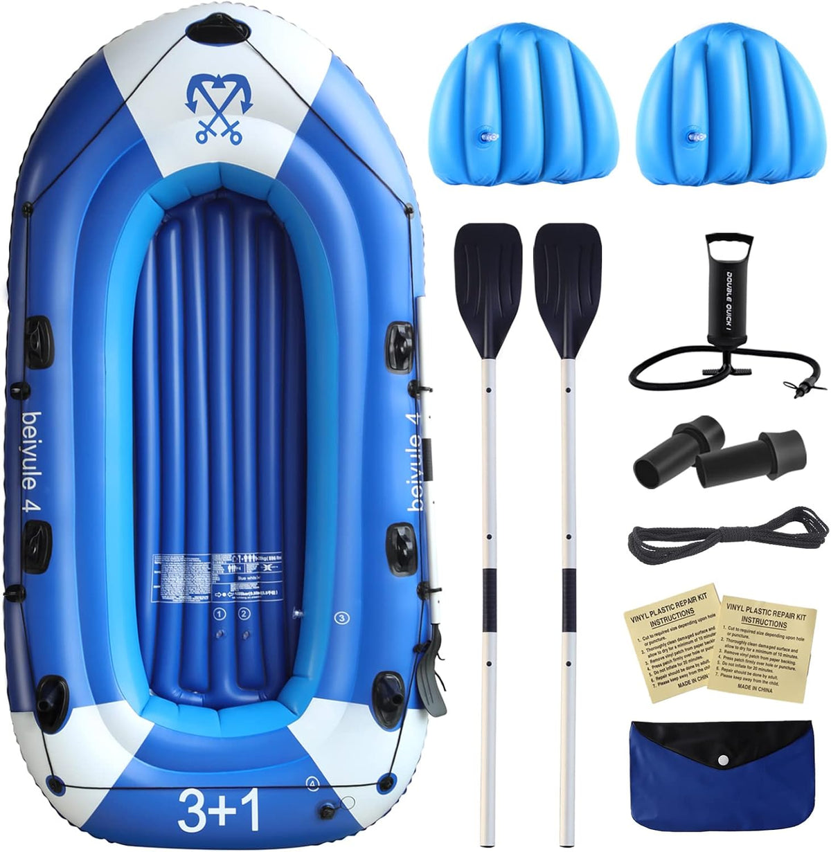 Inflatable Boat with Air Pump Rope Paddle Repair Patch L87697