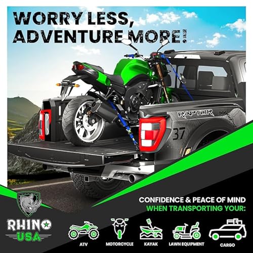 Retractable Ratchet Straps 4-Pack 1 Inch x 10 Feet Black F812683