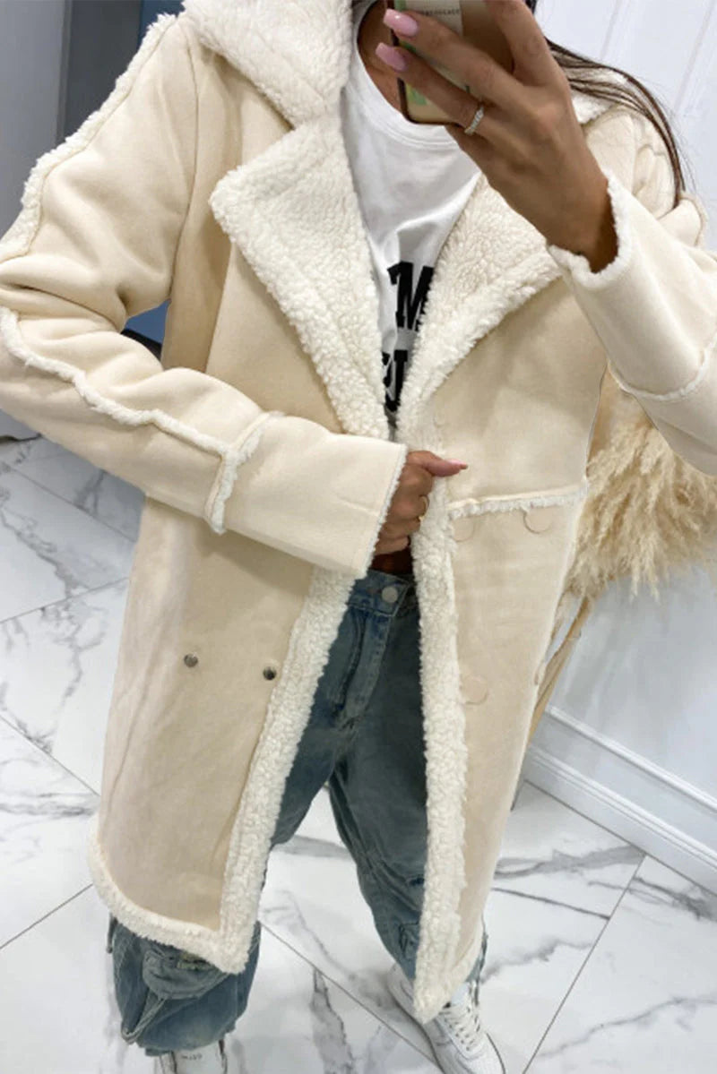 Solid Patchwork Pocket Half A Turtleneck Outerwear E142