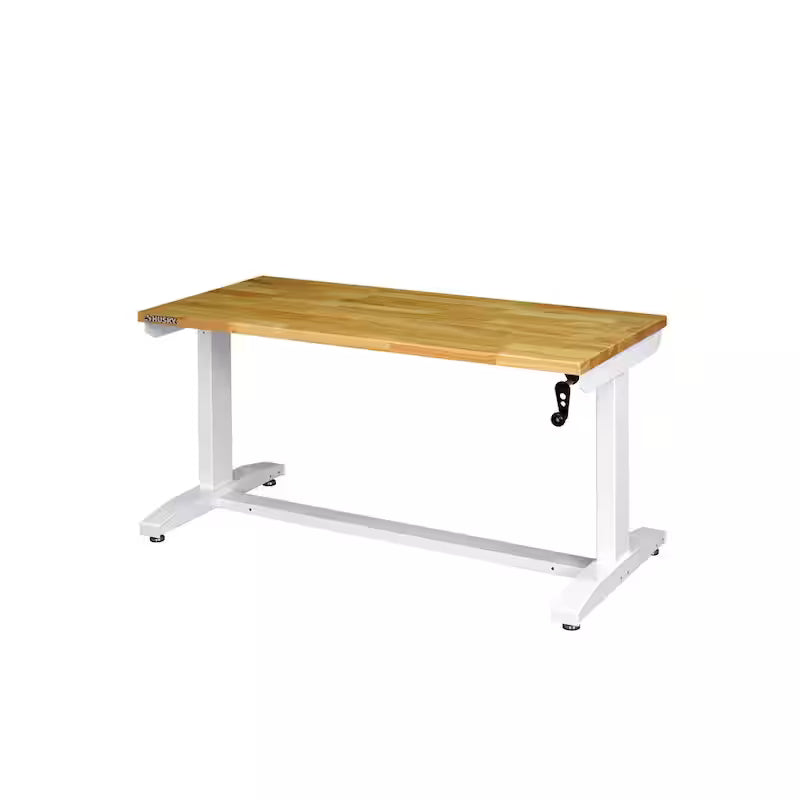 Adjustable Height Work Table in White T886229