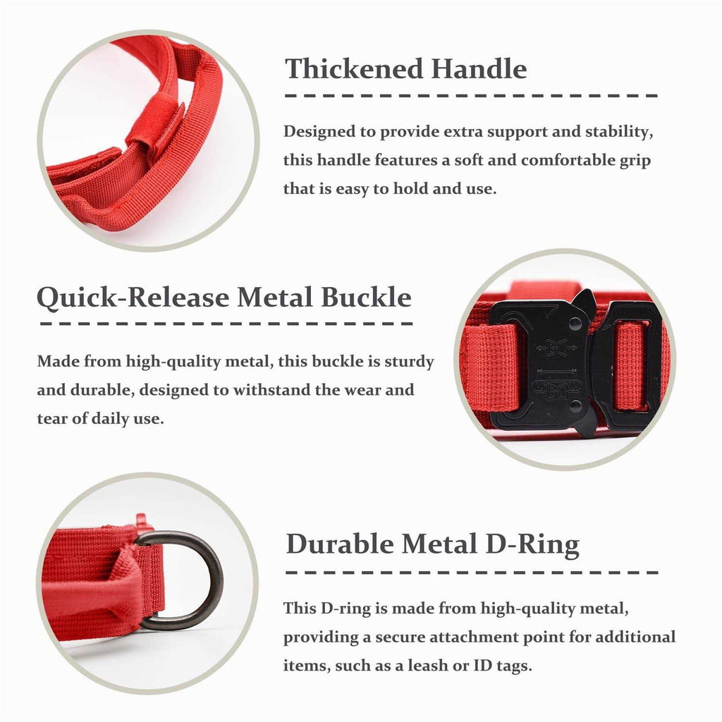 Adjustable Nylon Tactical Dog Collar with Control Handle E86657