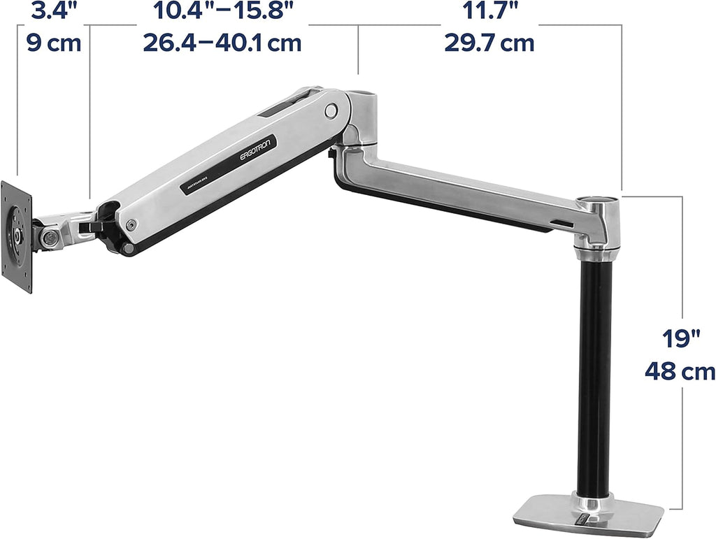 Polished Aluminum Single Monitor Arm D801093