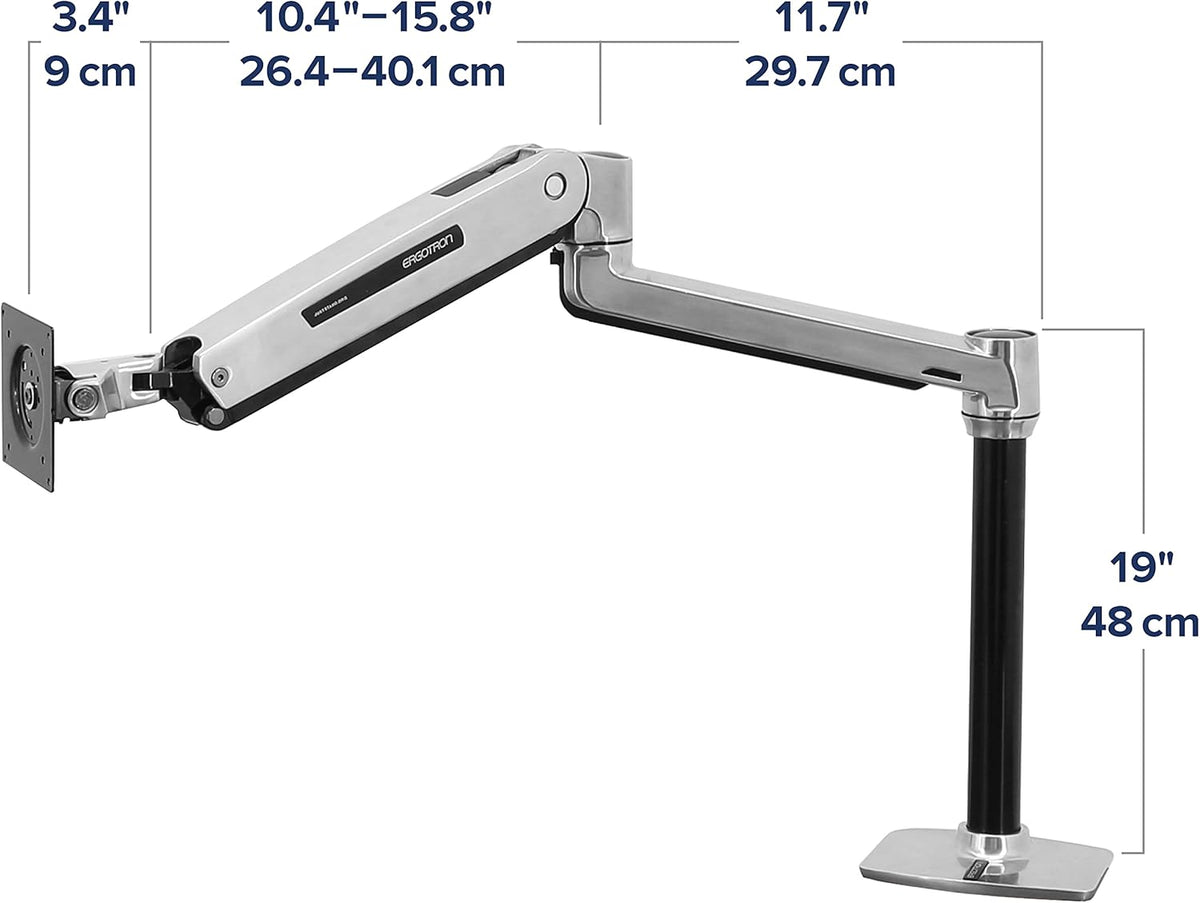 Polished Aluminum Single Monitor Arm D801093