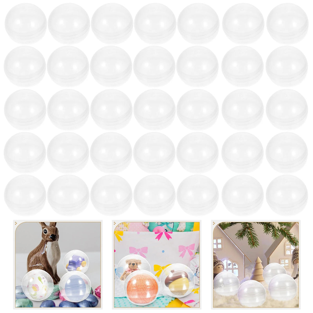 100pcs Clear Plastic Fillable Balls G31458
