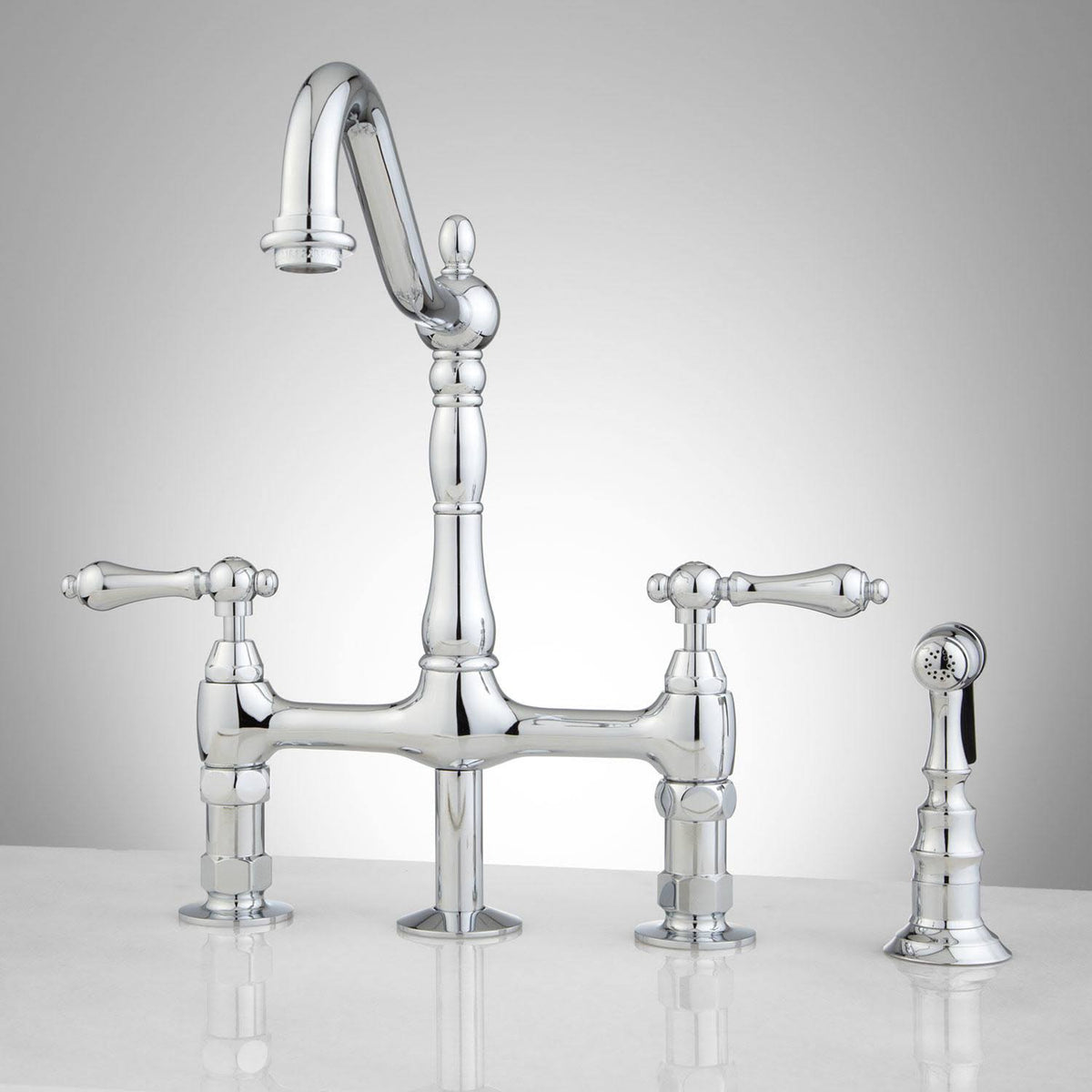 Chrome Two-Handle Kitchen Faucet B42140