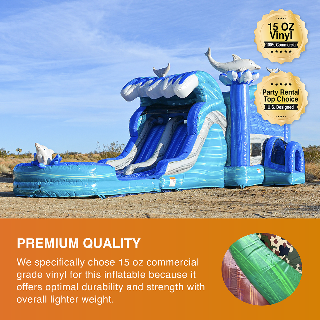 Inflatable Bounce House Water Slide with Pool Q566