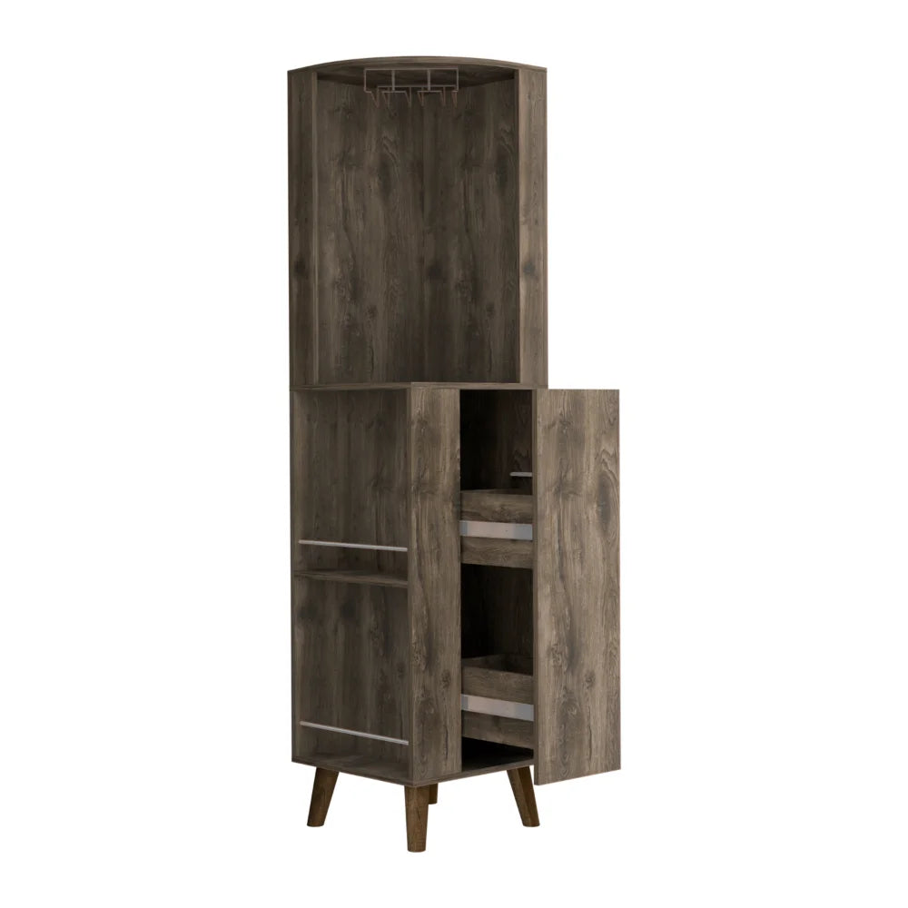 Dark Brown Corner Bar Cabinet P69167