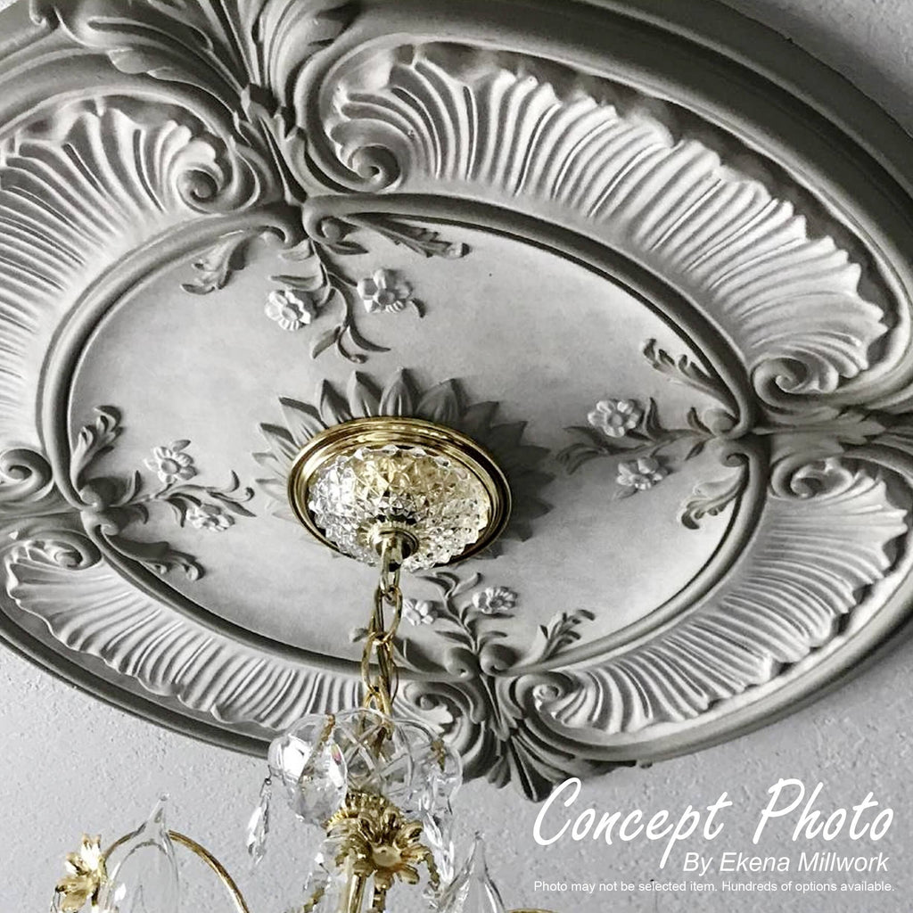 Hand-Painted Steel Gray Ceiling Medallion T388