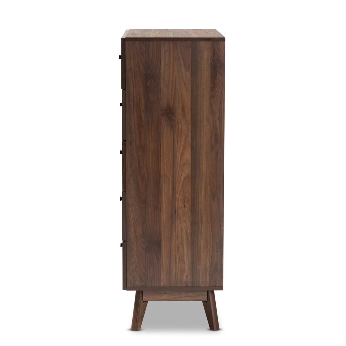 Walnut Brown Wood 5-Drawer Storage Chest L968