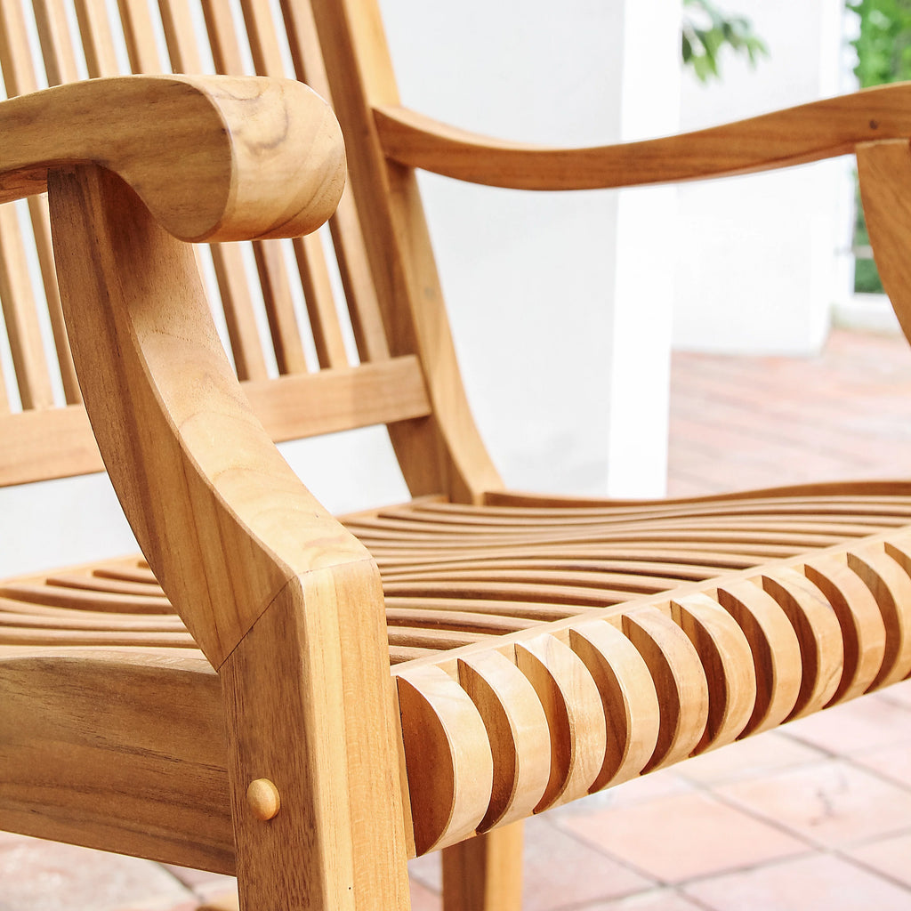 3-piece Teak Outdoor Rocking Chair Chat Set X8901