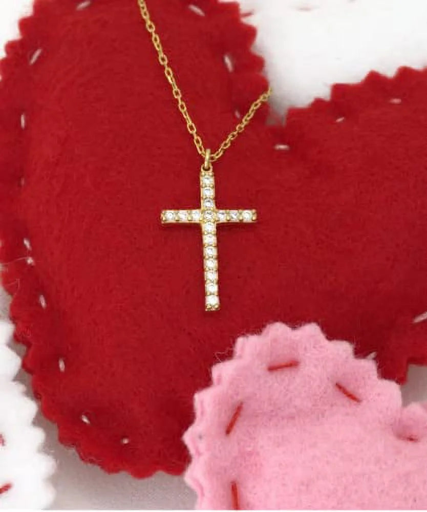 Crystal Gold Cross Necklace E725705