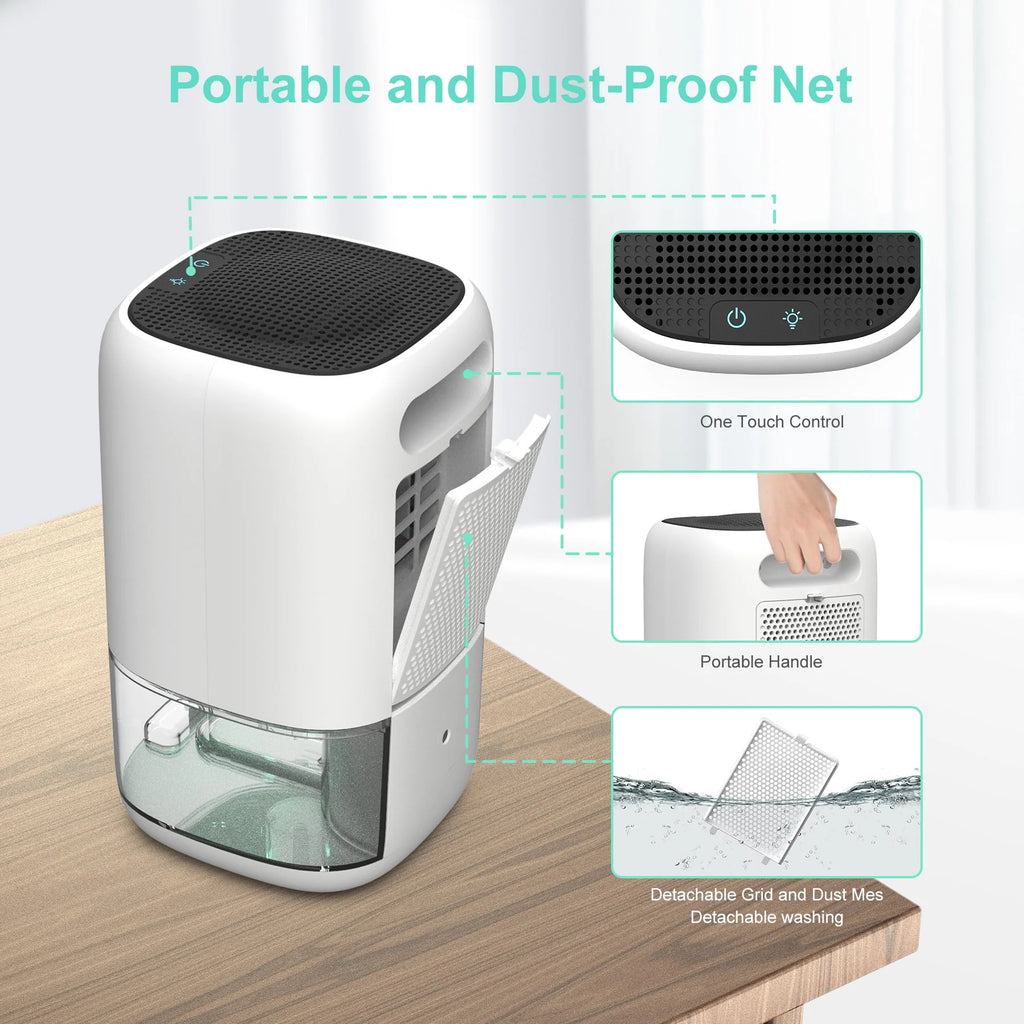 Portable Ultra Quiet Dehumidifier 1000ML U6063