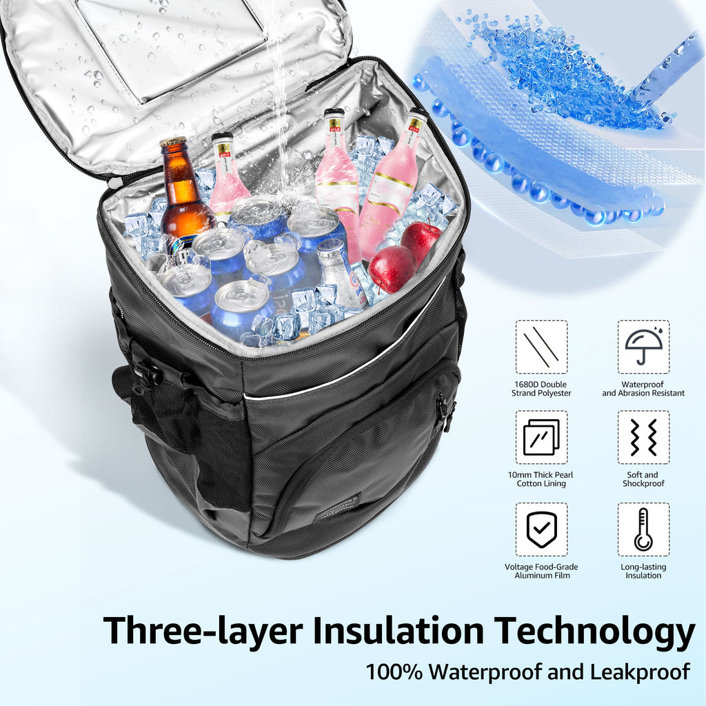 Blue Sandproof Water-Resistant Cooler Backpack Q425003