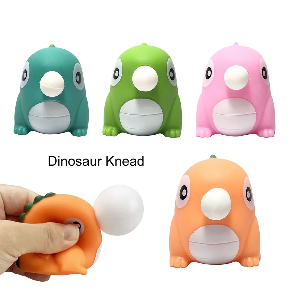 Dinosaur Squeeze Toy Blowing Balloon Soft TPR Stress Relief Toy A418