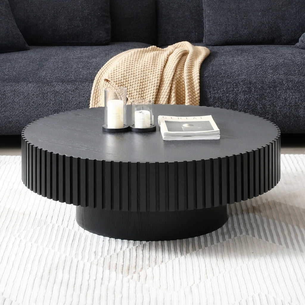Black MDF Drum Coffee Table D182221