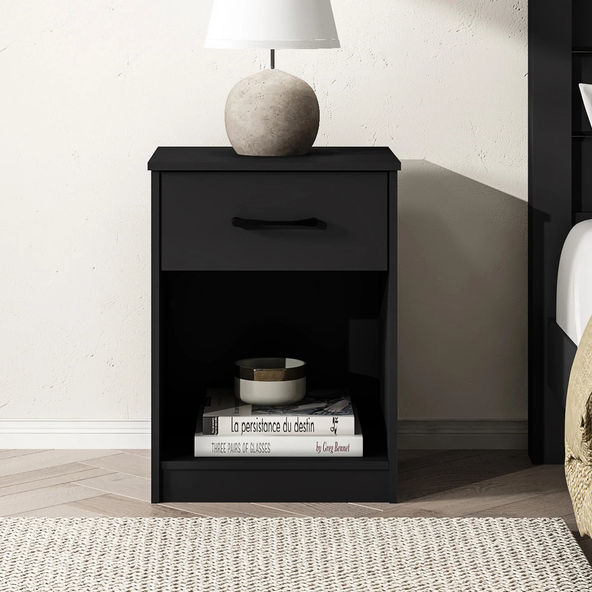 White 1 Drawer Nightstand G267722