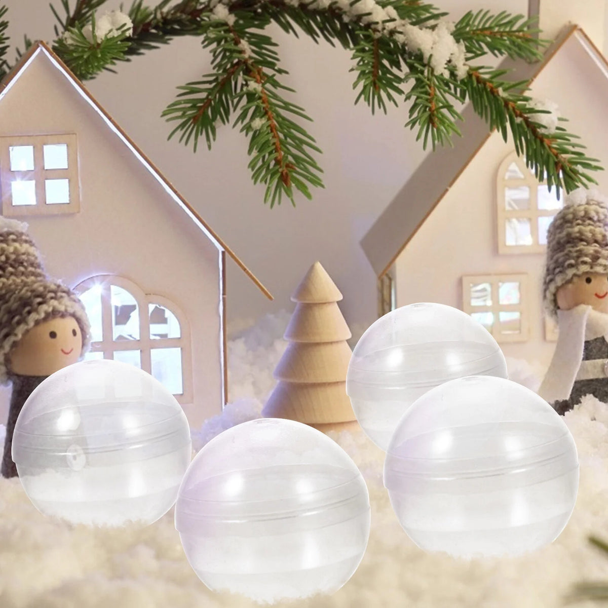 100pcs Clear Plastic Fillable Balls G31458