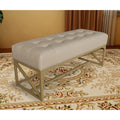 Faux Leather Bench 40.2 Inches Gold T969