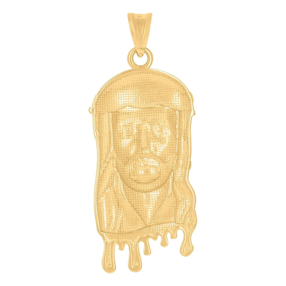10k Two Tone Gold Mens Jesus Pendant Necklace H3830