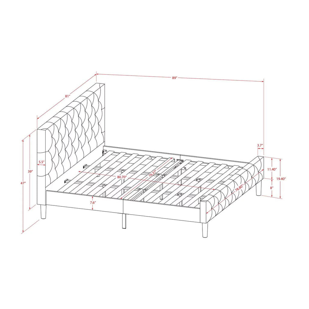 King Engineered Wood Bed K178