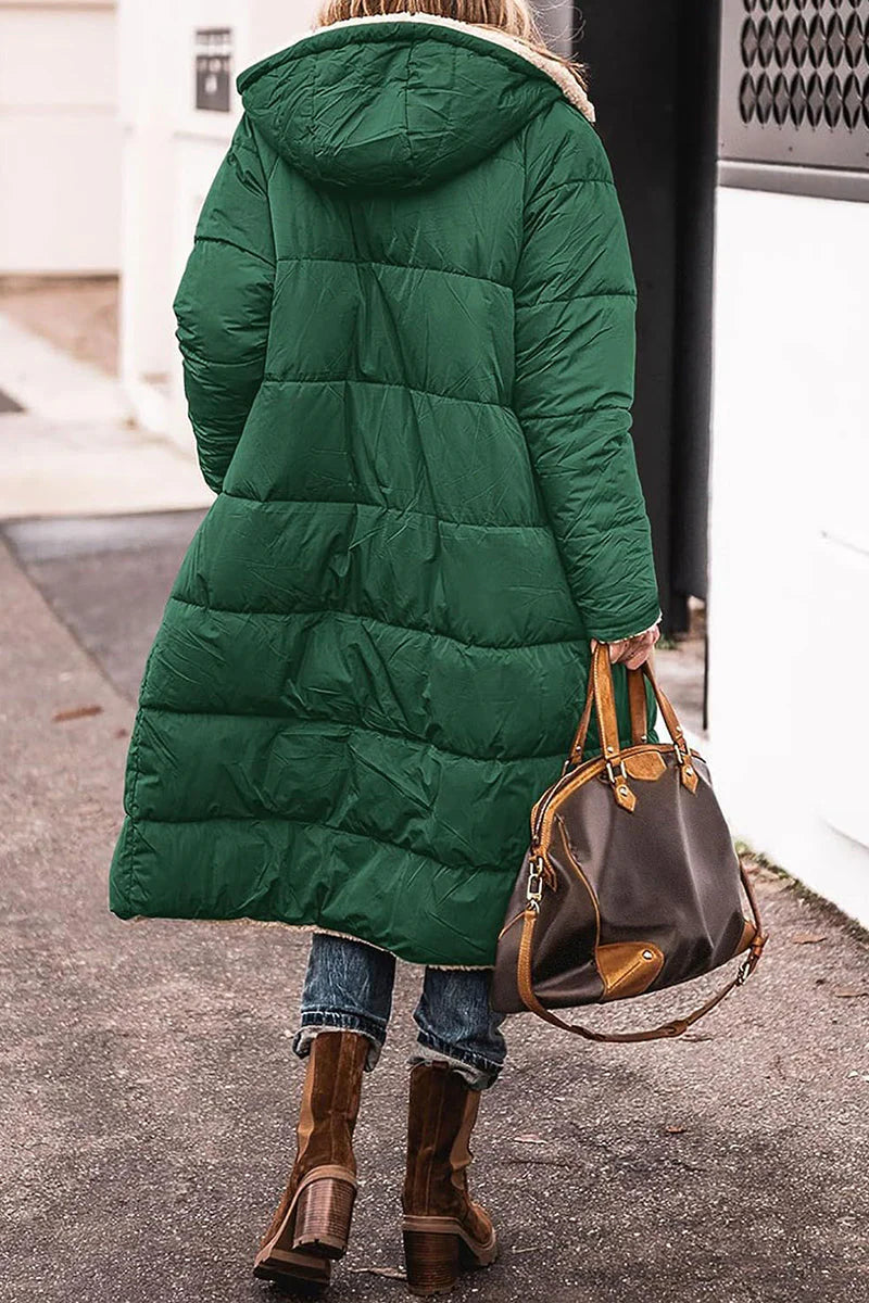 Solid Hooded Collar Outerwear Z91181
