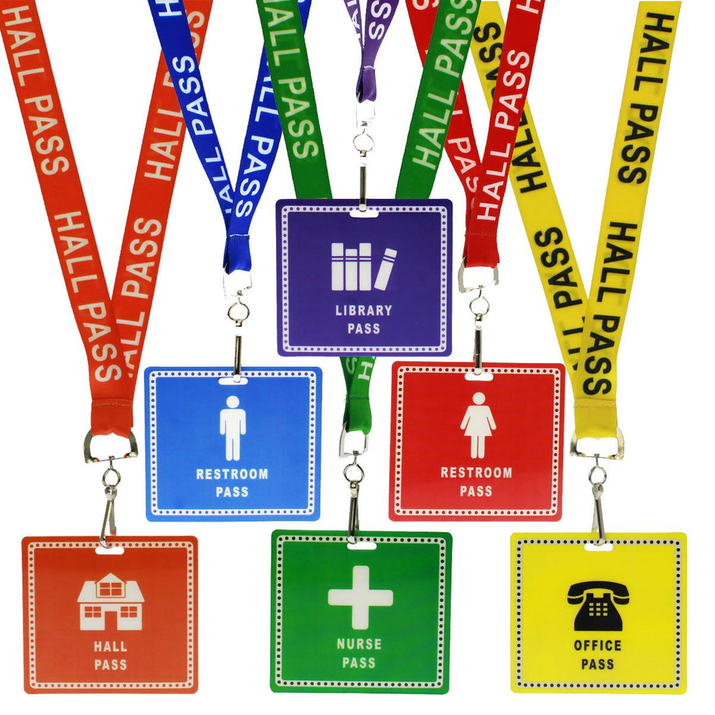 36 Pack Student Hall Pass Lanyards with Breakaway Lanyards B213147