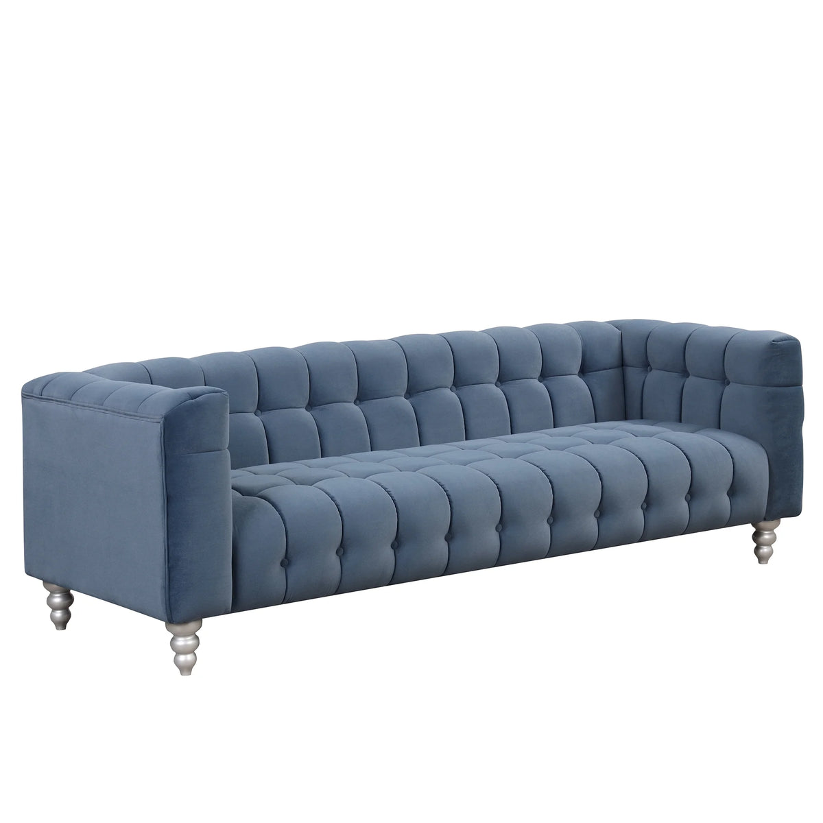 90" Blue Tufted 3 Seater Sofa F9024