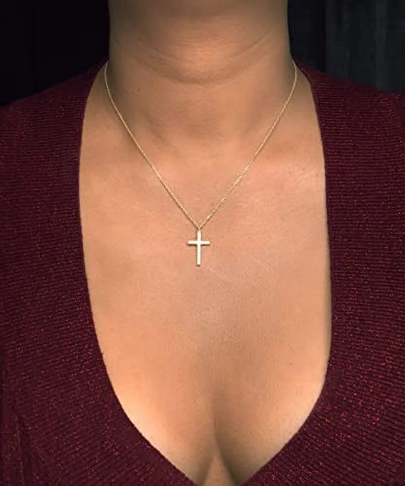 Crystal Gold Cross Necklace E725705