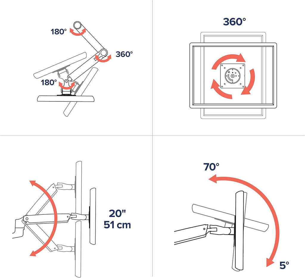 Polished Aluminum Single Monitor Arm D801093